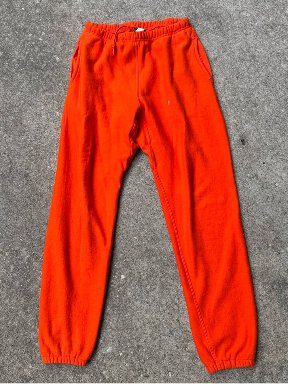 VTG Camber Sweatpants Men's Large Orange Cross Knit Heavyweight Gusset USA Made